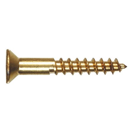 Hillman Wood Screw, #8, 2 inch, Brass Flat Head 10 PK 5102124